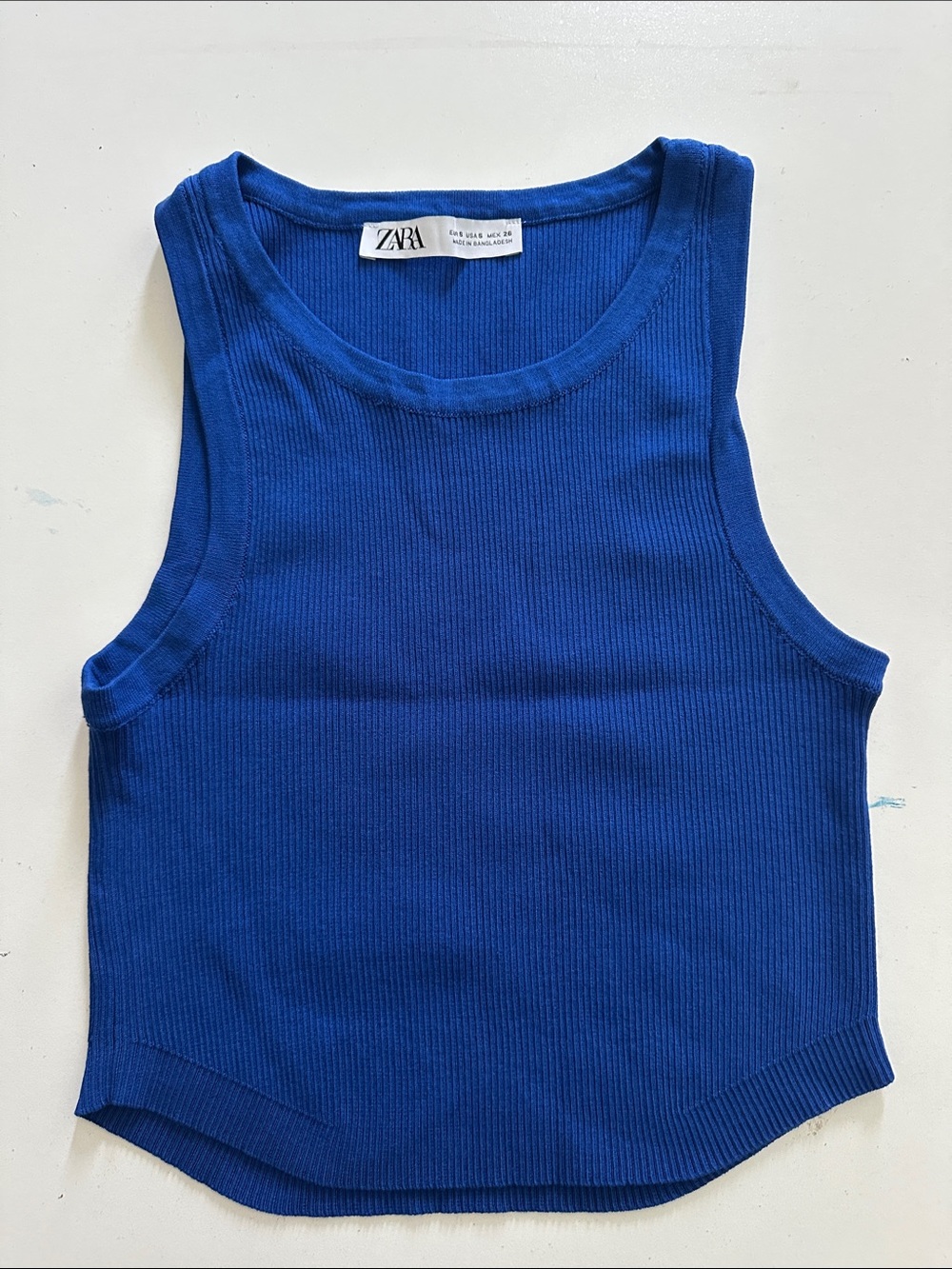 Zara Bright Cobalt Ribbed Tank Top